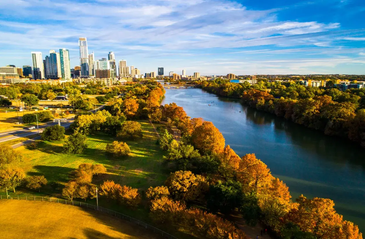 Aerial view of Austin, TX