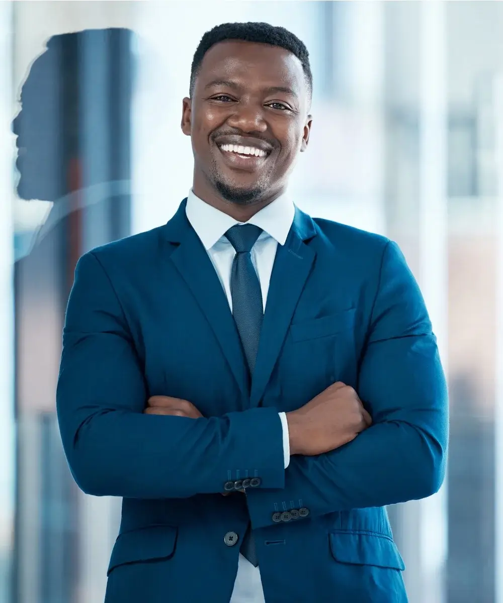 Black man in a business suit